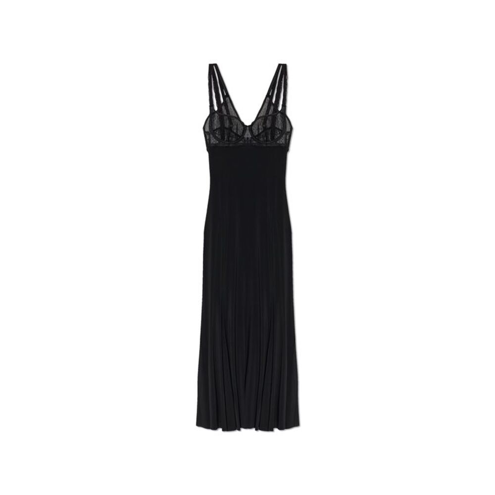 Strappy dress with lace inserts